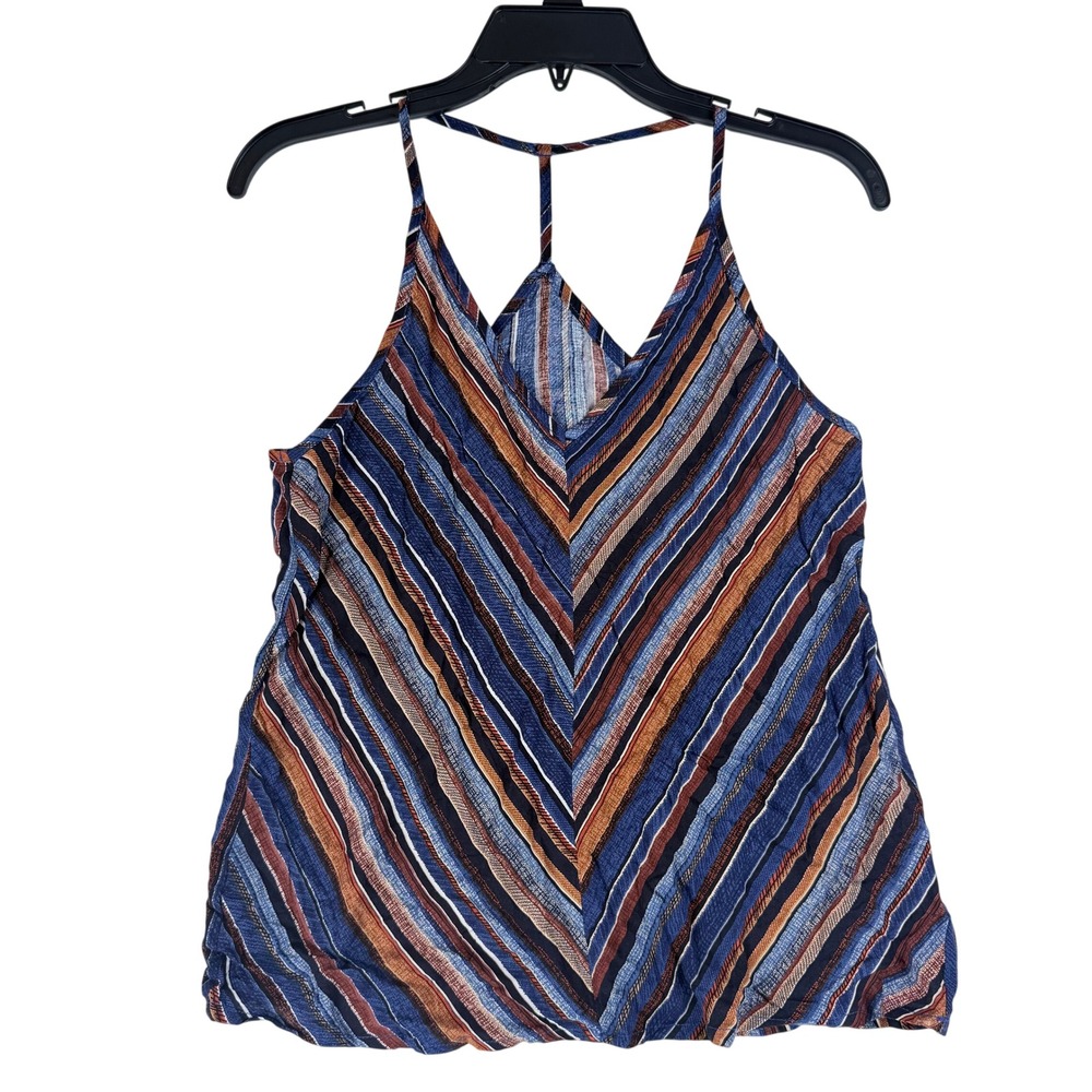 SHEIN Cami Top Women Size S Striped V-Neck T-Back Boho Earthy Festival